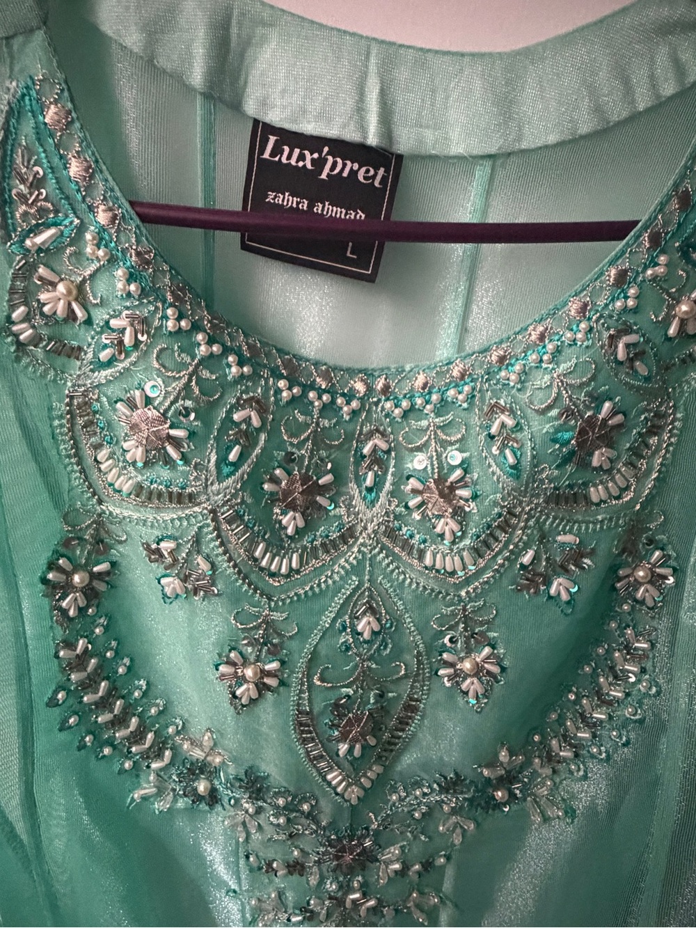 Embellished Mint Green Women's Dress